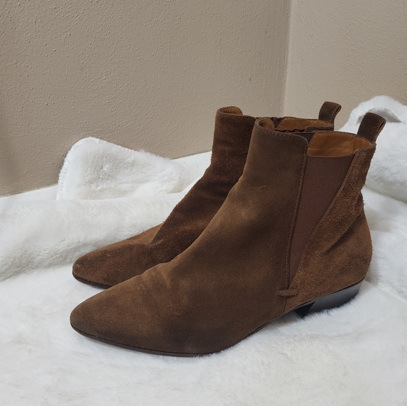 Aquatalia Shoes - Aquatalia Brown Suede Point Toe Chelsea Boots Made in Italy size 7.5